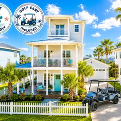 Beachside Bliss - Golf Cart Included! PLUS Garage Game Room!